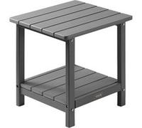 VEVOR Table d'Appoint Extérieur Jardin Intérieur 2 Niveaux 45x38x44 cm PEHD Gris