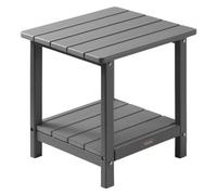 VEVOR Table d'Appoint Extérieur Jardin Intérieur 2 Niveaux 45x38x44 cm PEHD Gris