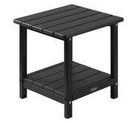 VEVOR Table d'Appoint Extérieur Jardin Intérieur 2 Niveaux 45x38x44 cm PEHD Noir