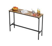 VEVOR Table de Bar, 1397 x 381 x 991 mm, Table de pub Haute avec Cadre en métal Robuste, Bureau Haut de Bar à Cocktails étroit et Long, Facile à Assembler, pour Cuisine, Salon, fêtes, Brun Rustique