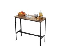 VEVOR Table de bar, 991 x 406 x 902 mm, table de pub haute avec cadre en métal robuste, bureau haut de bar à cocktails étroit et long, facile à assembler, pour cuisine, salon, fêtes, brun rustique