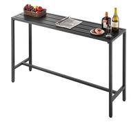 VEVOR Table de Bar Haute Extérieur, 140 x 37,5 cm, Table à Manger Rectangulaire, avec Plateau Étanche, Structure en Métal Robuste, Mobilier de Jardin pour Patio, Terrasse, Bord de Piscine, Intérieur