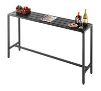 VEVOR Table de Bar Haute Extérieur, 160 x 37,5 cm, Table à Manger Rectangulaire, avec Plateau Étanche, Structure en Métal Robuste, Mobilier de Jardin pour Patio, Terrasse, Bord de Piscine, Intérieur