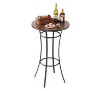 VEVOR Table de Bar Ronde, 60x101 cm, Table de Bistrot Haute Extérieur, avec Plateau, Structure Métal Robuste, Mobilier de Jardin pour Patio, Terrasse, Petits Espaces Intérieur, Cuisine, Salle à Manger