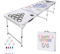 VEVOR Table de bière portable, table pliante à l'arrière, table réglable en hauteur pour les fêtes à l'arrière du bureau et le camping