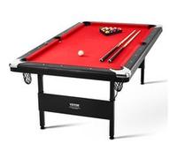 VEVOR Table De Billard 213,4cm Complets Avec Balles Queues Craies Brosse Rouge Et Noir Rouge et Noir