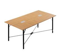 VEVOR Table de conférence rectangulaire 1800 mm pour 6 à 8 Personnes, Table de réunion avec Pieds en métal, Grand Bureau de séminaire Moderne pour Bureau, Salle de réunion, Salle de Formation, Marron