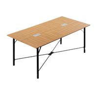 VEVOR Table de conférence rectangulaire 1800 mm pour 6 à 8 personnes, table de réunion avec pieds en métal, grand bureau de séminaire moderne pour bureau, salle de réunion, salle de formation, marron