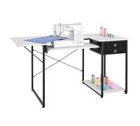 VEVOR Table de couture, pieds en acier, table pour machine à coudre polyvalente avec tiroirs, tablette latérale pliable, étagère réglable, pour maison, studio d'art, établissement d'enseignement