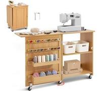 VEVOR Table de couture pliante HL20240801 – MDF et PB, 88 lb, design compact avec roulettes