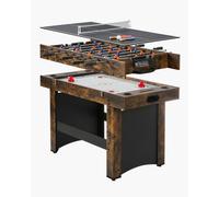 VEVOR Table de hockey sur air, 137 cm, ensemble de table de jeu combo, 3 en 1, table de combinaison multiple avec hockey sur air, ping-pong, baby-foot, poussoirs et palets, pour famille et bureau