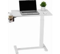 VEVOR Table de Lit Mobile Capacité 10kg Réglable en Hauteur Avec 4 Roulettes Dissimulées Blanc
