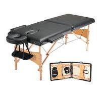 VEVOR Table de massage portable, 700 mm, lit de tatouage de salon légère pliante, charge 272 kg, hauteur réglable 8 niveaux, table de spa avec appui-tête, accoudoirs, palette à main, sac de transport