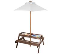 VEVOR Table de pique-nique table sable et eau 3 en 1 avec parasol pour jardin