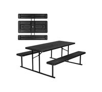 VEVOR Table de pique-nique pliable en acier 1800 mm avec bancs pour patio jardin