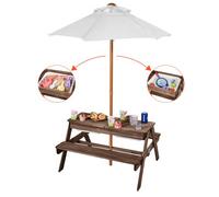 VEVOR Table de pique-nique table sable et eau 3 en 1 avec parasol pour jardin