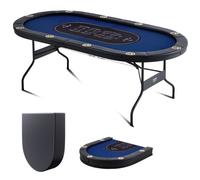 Table De Poker Pliable 214 Cm-Vevor-Table De Casino Blackjack Texas Holdem-Avec Rails Rembourrés Et Porte-Gobelets