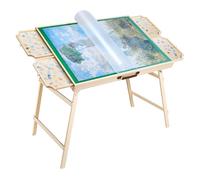 VEVOR Table de Puzzle 1500 Pièces, Planche de Puzzle 86,5 x 63,5 cm, avec Pieds Pliables, 4 Tiroirs et Couverture, Plateau Casse-Tête Portable en Bois, Inclinaison Réglable sur 6 Angles, Famille