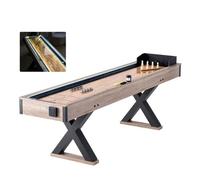 VEVOR Table de Shuffleboard 274,5 cm avec LED, Table de Jeu de Palets et de Quilles 2-en-1, Jeu de Shuffleboard sur Table, avec Terrain de Jeu Résistant aux Rayures et 8 Palets, pour Famille Amis