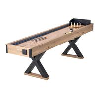 VEVOR Table de Shuffleboard 274,5 cm, Table de Jeu de Palets et de Quilles 2-en-1, Jeu de Shuffleboard sur Table, avec Terrain de Jeu Résistant aux Rayures et 8 Palets, pour Famille Amis Soirée Maison