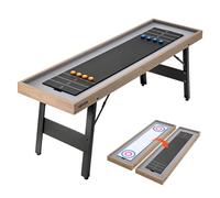 VEVOR Table de Shuffleboard et de Curling 2-en-1 Kit de Jeu de Palets 2,1 m, Pour Salle de Jeu Familiale Fête, Plateau Réversible Double Face, Pieds Pliables, Glisse Fluide, Avec Palets en Plastique
