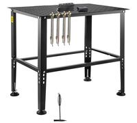 VEVOR Table de Soudure 914,4x609,4 mm Établi de Soudage Robuste Capacité de Charge 363 kg Acier au Carbone, avec Trous de Fixation, Patins Antidérapants, pour Travaux Réparation Assemblage Soudage