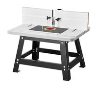 VEVOR Table de Toupie d'Établi 61x40 cm, avec Guide Réglable, Plateau MDF, Base Métal Robuste, Ports de Collecte Poussière, Compatible avec Toupies, Divers Forets, de Couper, Rogner, Percer, Façonner