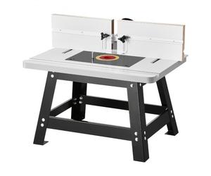 VEVOR Table de Toupie d'Établi 61x40 cm, avec Guide Réglable, Plateau MDF, Base Métal Robuste, Ports de Collecte Poussière, Compatible avec Toupies, Divers Forets, de Couper, Rogner, Percer, Façonner