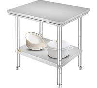 VEVOR Table De Travail Cuisine 60X76X80cm Plan De Travail Cuisine en 2 Etage Kitchen Work Food Prep Table (60X76X80cm)