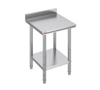 VEVOR Table de Travail Cuisine Inox 60x60x80 cm Plan Travail Cuisine 2 étages Acier Inoxydable Charge 750 kg avec Accessoires de Montage pour