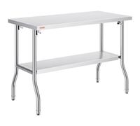 Table de Travail Inox - VEVOR - Table de Préparation 1220 x 610mm - Pliante Commercial Cuisine