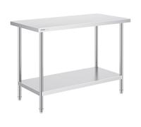 VEVOR Table de Travail Inox Table de Préparation 61x121,9x86,4 cm pour Cuisine