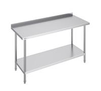 VEVOR Table de Travail en Acier Inoxydable 61x152,4x91,4 cm, Table de Préparation des Aliments Durable, Hauteur Réglable, Meuble de Rangement des Aliments, pour Cuisine Restaurant Bar Hôtel Maison