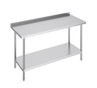 VEVOR Table de Travail en Acier Inoxydable 61x152,4x91,4 cm, Table de Préparation des Aliments Durable, Hauteur Réglable, Meuble de Rangement des Aliments, pour Cuisine Restaurant Bar Hôtel Maison