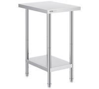 VEVOR Table de Travail en Acier Inoxydable 61x45,7x86,4 cm, Table de Préparation des Aliments Charge 290 kg, 3 Niveaux de Hauteur Réglables, Meuble de Rangement des Aliments, pour Cuisine Restaurant