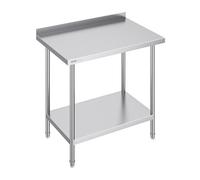 VEVOR Table de Travail en Acier Inoxydable 61x91,4x91,4 cm, Table de Préparation des Aliments Durable, Hauteur Réglable, Meuble de Rangement des Aliments, pour Cuisine Restaurant Bar Hôtel Maison