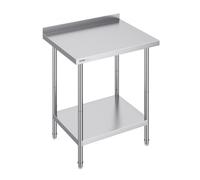 VEVOR Table de Travail en Acier Inoxydable 76,2x61x91,4 cm, Table de Préparation des Aliments Durable, Hauteur Réglable, Meuble de Rangement des Aliments, pour Cuisine Restaurant Bar Hôtel Maison
