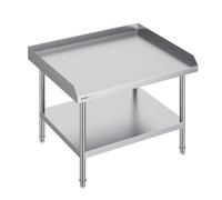 VEVOR Table de Travail en Acier Inoxydable 76,2x91,4x66 cm, Table de Préparation des Aliments avec Dosseret à 3 Côtés, Hauteur Réglable, Meuble de Rangement, pour Cuisine Restaurant Bar Hôtel Maison