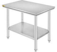 VEVOR Table de travail en acier inoxydable 900 x 600 x 70 mm Préparation des repas pour la préparation des repas, la couture, la lessive, le bricolage, l'utilisation du garage, etc.