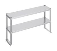 VEVOR Étagère Double en Inox à 2 Niveaux 30,5x121,9 cm pour Table de Préparation