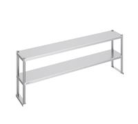 VEVOR Étagère Double en Inox à 2 Niveaux 30,5x182,9 cm pour Table de Préparation