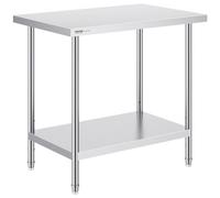 VEVOR Table de Travail Inox Table de Préparation 61x91,4x86,4 cm pour Cuisine