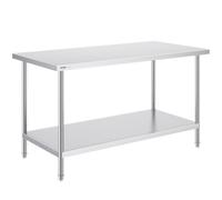 VEVOR Table de Travail Inox Table de Préparation 76,2x152,4x86,4 cm pour Cuisine