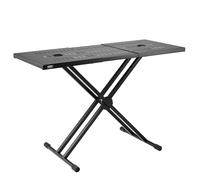 VEVOR Table DJ avec support portable pour ordinateur portable et contrôleur DJ, cabine DJ, hauteur réglable, support de clavier et table pliables double X, support de mixage audio, (820-1095) x 465 mm