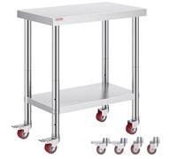 VEVOR Table de travail en acier inoxydable - 76 x 46 x 86 cm - Table de travail pour restauration - 100 kg - Pour une charge maximale de la nourriture - Table de travail professionnelle pour cuisine -