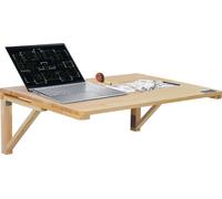 VEVOR Table murale pliante, 80 x 60 cm, montage mural, table pliante, bureau flottant en bois avec support en fer, bureau pliable pour bureau à domicile, salle à manger, buanderie, cuisine, bar