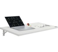 VEVOR Table murale pliante, 90 x 50 cm, table pliante, bureau flottant avec support en fer, bureau rabattable pour petites pièces, bureau à domicile, salle à manger, buanderie, cuisine, bar, blanc