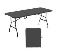 VEVOR Table Pliante en Plastique 180 cm Portable Intérieur et Extérieur Noir