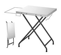 VEVOR Table Pliante Extérieur 61x51 cm, Table de Camping Charge Max. 32 kg, Station de Cuisine en Plein Air pour Pique-nique Barbecue, Plan de Travail en Acier au Carbone, Légère et Compacte, Cadre X
