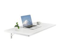 VEVOR Table pliante murale, 100 x 50 cm, support mural, bureau flottant avec support en fer pour petits espaces, bureau à domicile, salle à manger, buanderie, cuisine, bar, blanc
